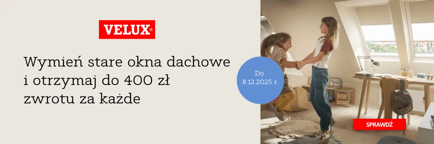 Velux - zwrot do 400zł za okno