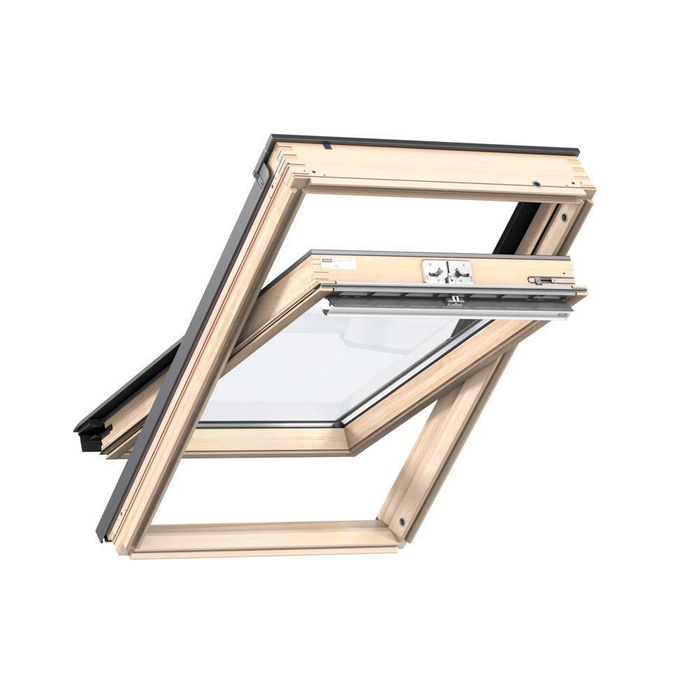 Okno dachowe Velux GLL SK08 1064 RAL 7043 114x140 3-szybowe drewniane