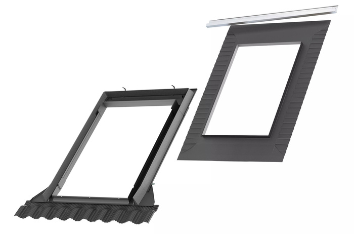Kołnierz z BDX do okna dachowego Velux EDW FK08 2000 RAL 7043 66X140 do pokryć wysokoprofilowanych