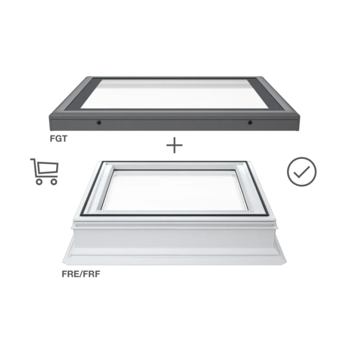 Płaski moduł szklany Rooflite+ FGT 1212 B200 RL 120x120 do FRF/FRE
