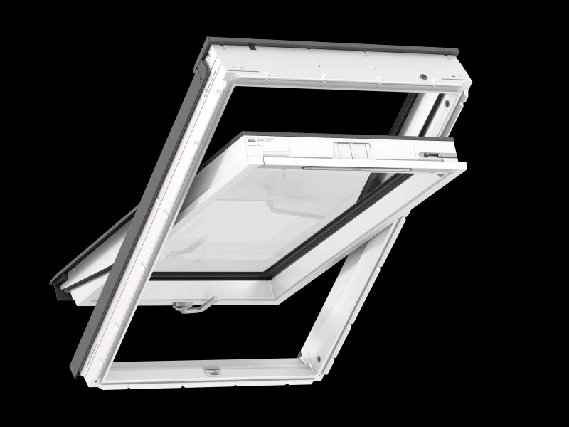 Okno dachowe Velux GLU FK08 0064 RAL 7043 B RAL 7043  66x140 3-szybowe drewniano-poliuretanowe