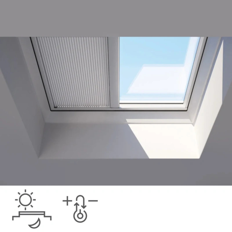 Roleta do okna do dachu płaskiego ROOFLITE+ FSA 1045 biały 90x90 solarna 