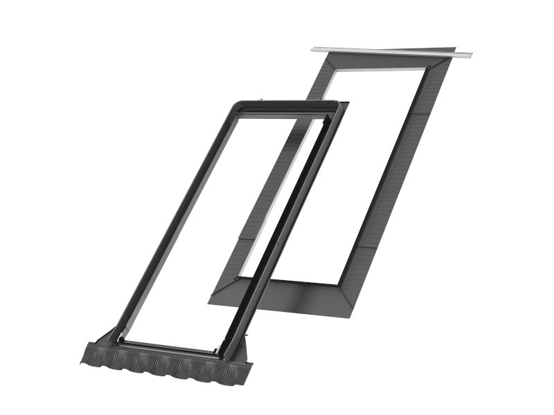 Kołnierz z BFX do balkonu dachowego Velux EDW MK19 1000 RAL 7043  78x252 do pokryć wysokoprofilowanych