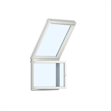 Okno dachowe kolankowe VELUX VFA PK35 2068 94x95 3-szybowe drewniane