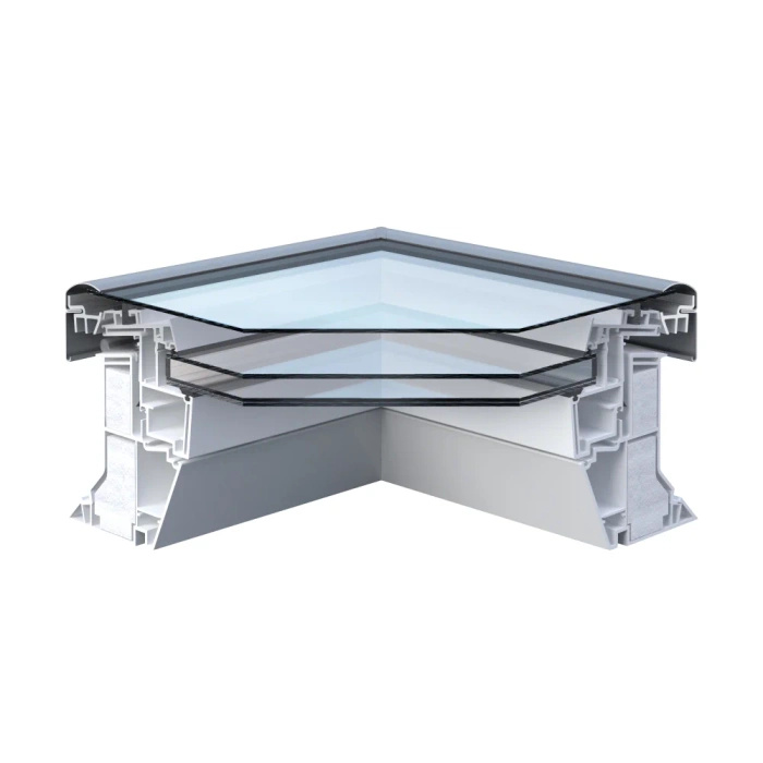 Okno do dachu płaskiego Rooflite+ FRE B600 100x150 3-szybowe elektryczne