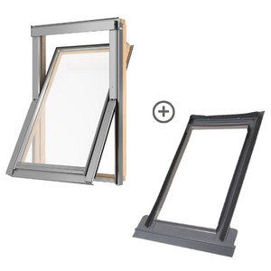 Zestaw okno dachowe MAGNETIC NEO DPY M6A B900 + kołnierz TFX falisty 2-szybowe RAL 7043 78x118