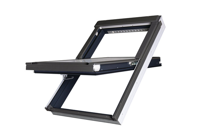 Okno dachowe Fakro PTP-V/AC U4 RAL 7022 55x118 3-szybowe PVC