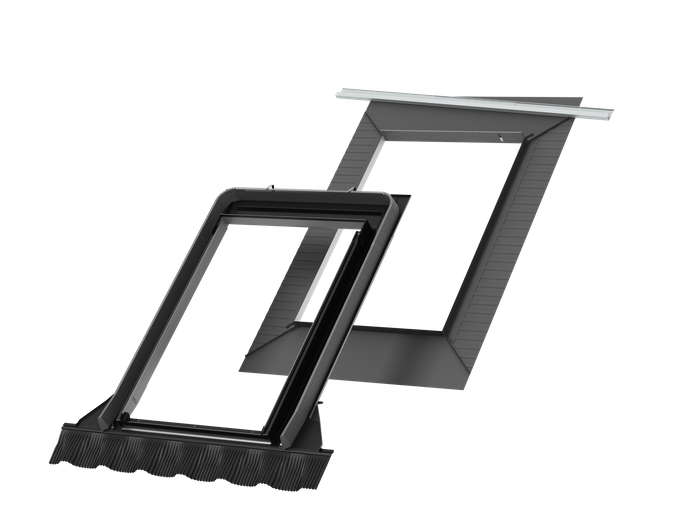 Kołnierz do okna dachowego Velux EDW FK06 2500 czarny  66x118 do pokryć wysokoprofilowanych