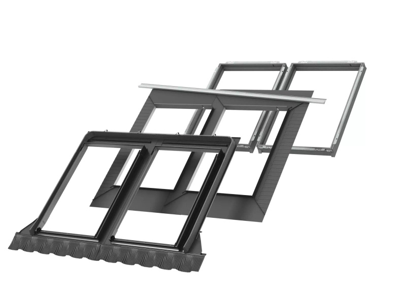 Kołnierz do okna dachowego Velux EKW MK06 2021M RAL 7043 78x118 kombi do pokryć wysokoprofilowanych