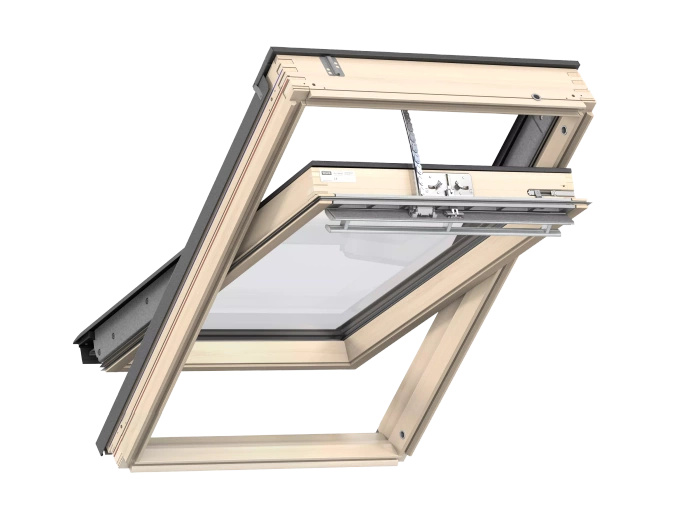 Okno dachowe Velux GLL PK08 106121 RAL 7043 94x140 3-szybowe drewniane