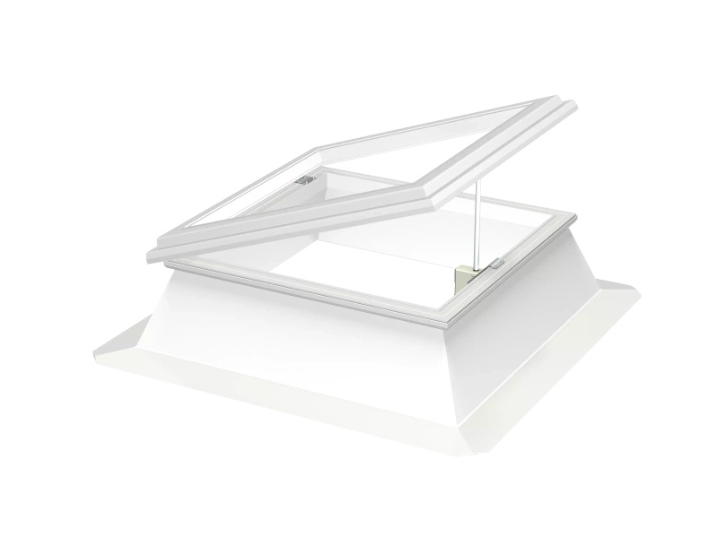 Okno do dachu płaskiego Velux CVJ 150150 1210 150x150 otwierane elektryczne podstawa 30 cm