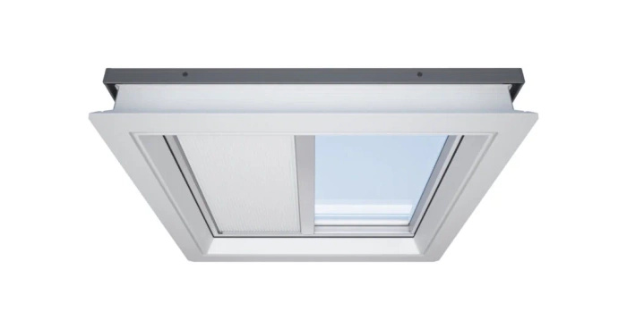 Roleta do okna do dachu płaskiego ROOFLITE+ FSA 1045 biały 100x100 solarna 