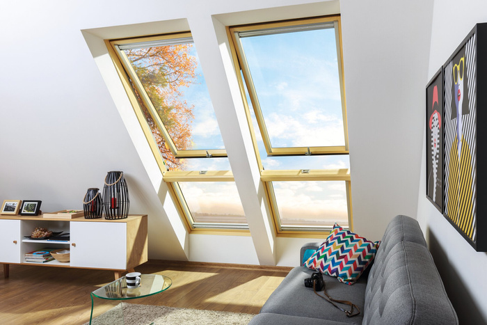 Okno dachowe Fakro FXP P5 RAL 7022 94x95 3-szybowe nieotwierane