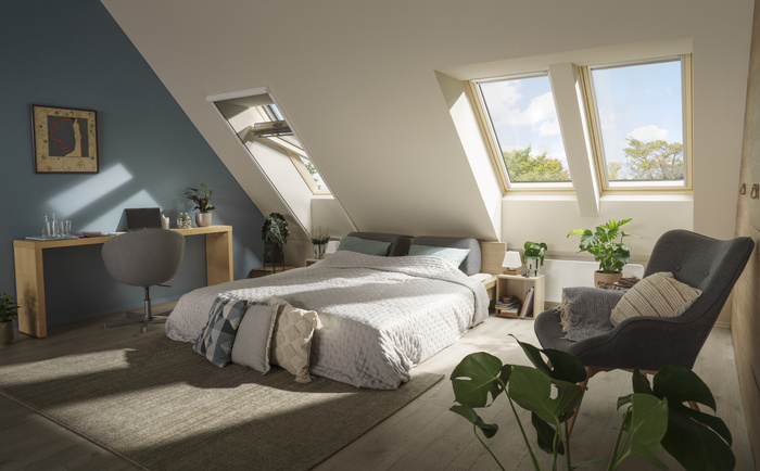 Okno dachowe Velux GLL FK06 106121 RAL 7043 66x118 3-szybowe drewniane