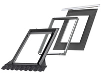 Kołnierz z BDX do okna dachowego Velux EDW MK10 2000 RAL 7043 78x160 do pokryć wysokoprofilowanych