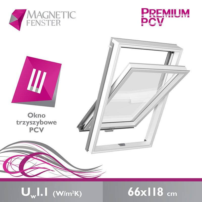 Okno dachowe MAGNETIC NEO APY M4A B1500 3-szybowe PVC 78x98