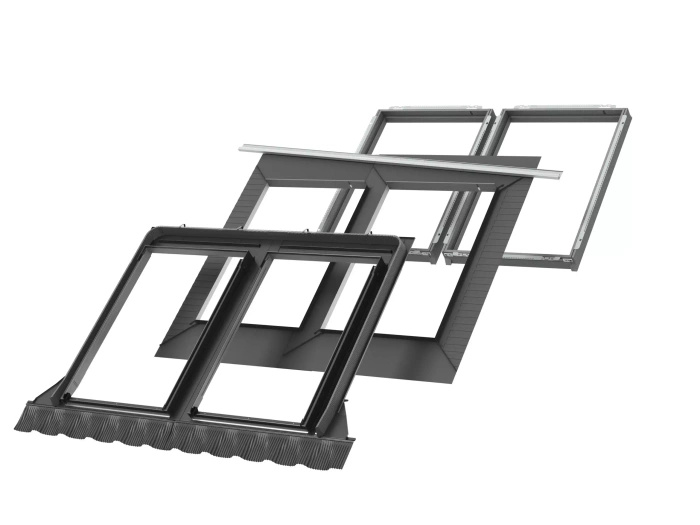 Kołnierz do okna dachowego Velux EKW MK06 2021M RAL 7043 78x118 kombi do pokryć wysokoprofilowanych