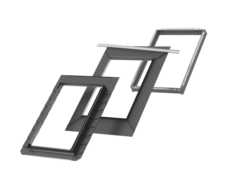 Kołnierz z BDX do okna dachowego Velux EDL PK04 2000 RAL 7043 94x98 do płaskich pokryć dachowych