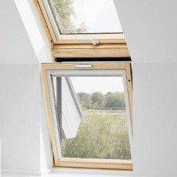 Okno dachowe kolankowe VELUX VFA SK36 2068 114x115 3-szybowe drewniane