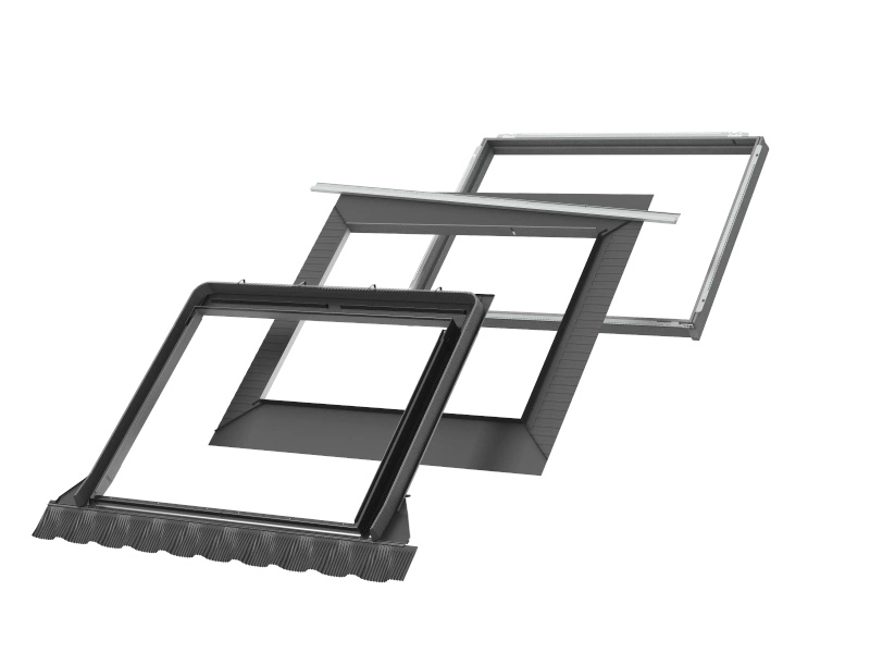 Kołnierz do okna dachowego Velux EDWS FPK06 2000 RAL 7043 94x118 do pokryć wysokoprofilowanych