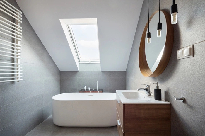 Zestaw okno dachowe FAKRO PTP-V U41 GBMX 78X140 3-szybowe + kołnierz EHV-AT RAL 7022