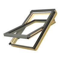 Okno dachowe Fakro FTS-V U2 RAL 7022 66x140 2-szybowe drewniane