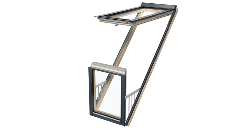 Balkon dachowy Fakro FGP-V P50 APMX RAL 7016 94x255 3-szybowy drewaniany