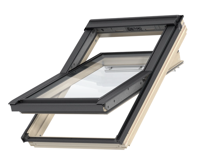 Okno dachowe Velux GLL FK06 106121 RAL 7043 66x118 3-szybowe drewniane
