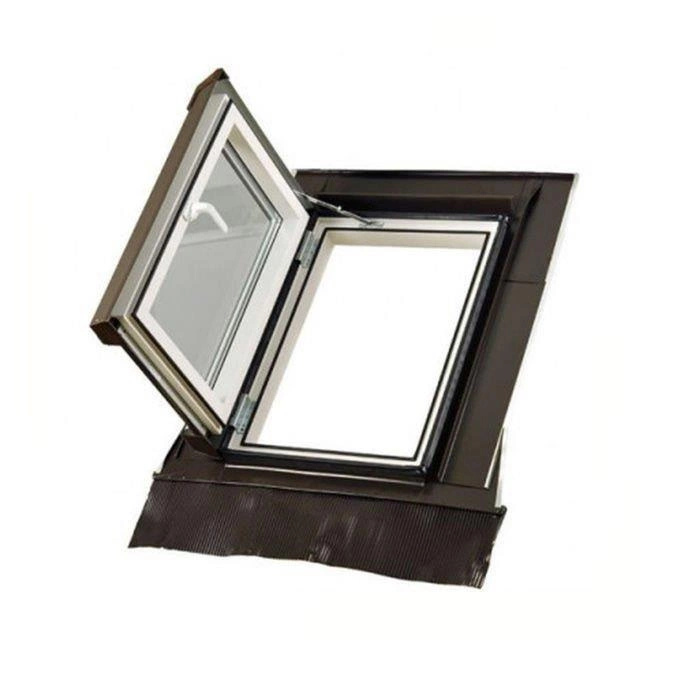 Wyłaz dachowy SKYFENS SkyLight Loft 55x78 oblachowanie brązowe prawe biały