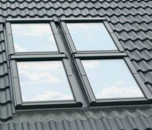 Kołnierz do okna dachowego Fakro KXV-4 RAL 7022 114x118 kombi blokowy po pokryć falistych