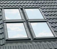 Kołnierz do okna dachowego Fakro KZV-2-FT RAL 7022 134x140 kombi moduł środkowy do dachówek płaskich