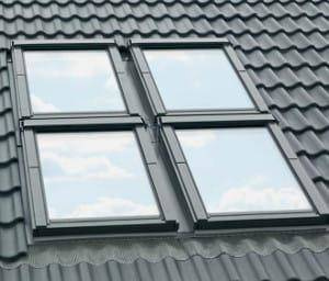 Kołnierz do okna dachowego Fakro KZV-3-FT RAL 7022 55x118 kombi moduł skrajny prawy do dachówek płaskich