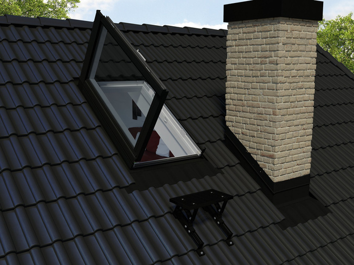Okno dachowe wyłazowe Fakro PWP/L U5 RAL 7022 78x98 3-szybowe PVC