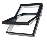 Okno dachowe Fakro PTP-V U4 RAL 9005 55x118 3-szybowe PVC