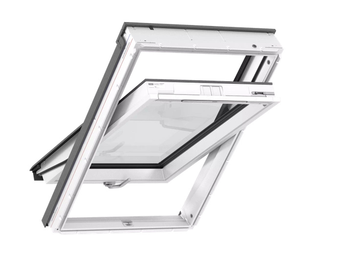 Okno dachowe Velux GLU CK04 0061B RAL 7043  55x98 3-szybowe drewniano-poliuretanowe