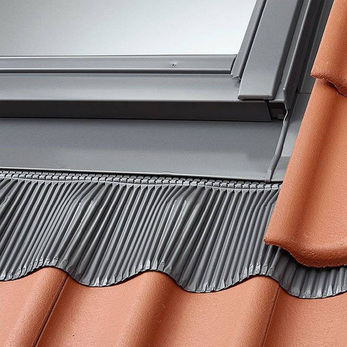 Kołnierz z BDX do okna dachowego Velux EDJ PK06 2000 RAL 7043 94x118 do obniżonego montażu do pokryć falistych