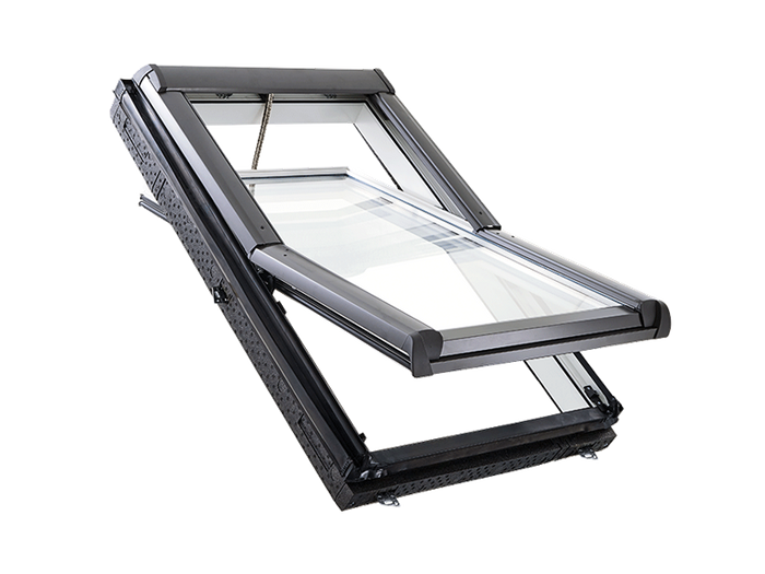 Okno dachowe ROTO Designo R49 RotoTronic 74x140 PVC 3-szybowe radiowe