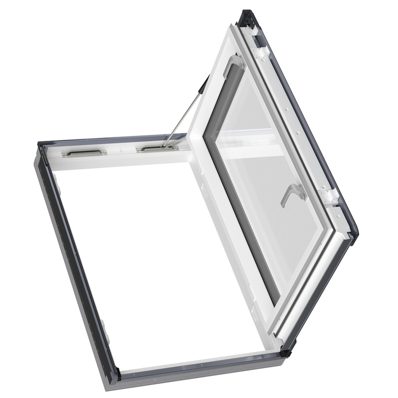 Okno wyłazowe Fakro PWP U41 GBMX RAL 7022 66x98 3-szybowe PVC