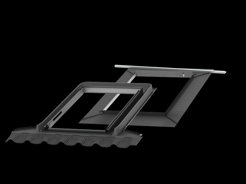 Kołnierz z BFX do okna dachowego Velux EDG SK01 1000 RAL 7043  114x70 do niskiego kąta nachylenia dachu