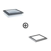 Zestaw okno do dachu płaskiego nieotwierane z modułem szklanym Rooflite+ FRF + FGT 3-szybowe 90x90