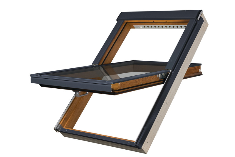Okno dachowe Fakro PTP-V/GO U4 RAL 7016 78x98 3-szybowe PVC