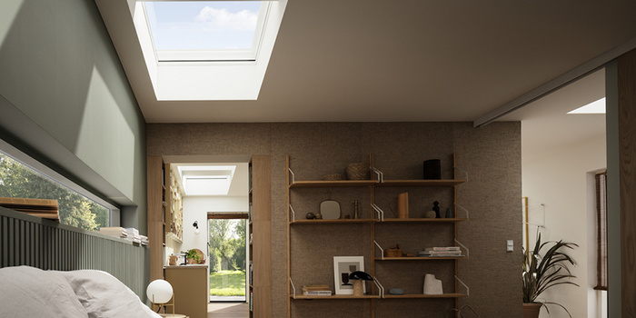 Okno do dachu płaskiego Velux CVU 060060 0225Q 60x60 3-szybowe otwierane elektryczne