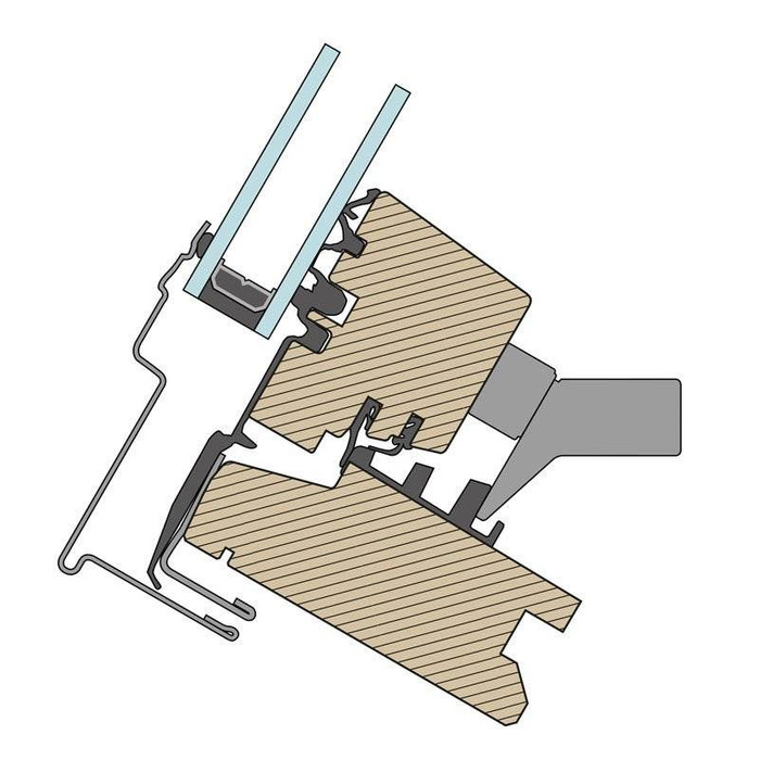 Zestaw okno dachowe ROOFLITE+ Solid Pine AAY M8A B900 drewniane + kołnierz falisty TFX 78x140