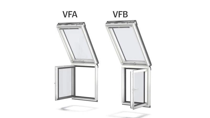 Okno dachowe kolankowe VELUX VFA MK36 3068 55x55 3-szybowe drewniane