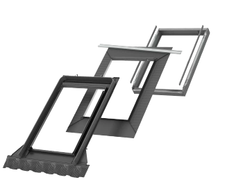 Kołnierz z BDX do okna dachowego Velux EDJ MK06 2000 RAL 7043 78x118 do obniżonego montażu do pokryć falistych 