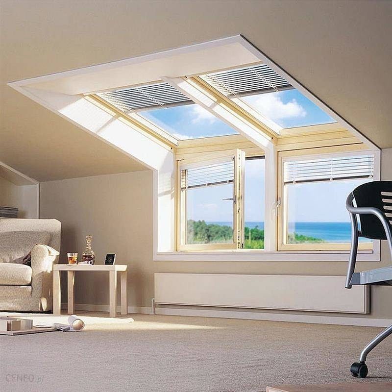 Okno dachowe kolankowe Velux VFB PK35 2070 94x95 2-szybowe drewniane