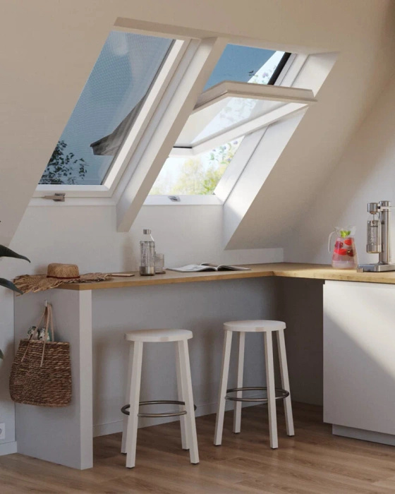 Okno dachowe ROOFLITE+ Trio PVC APY M6A B1500 PVC 3-szybowe 78x118 