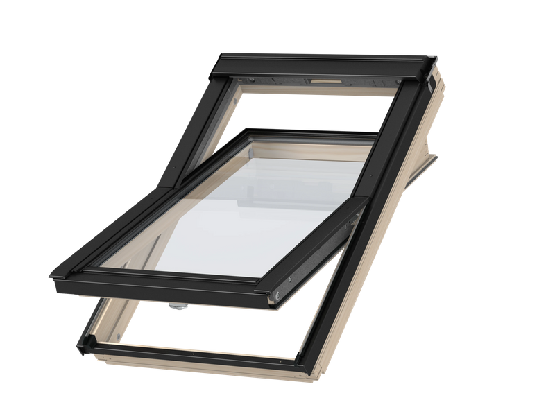 Okno dachowe Velux GLL MK08 1561B 78x140 3-szybowe drewniane czarne