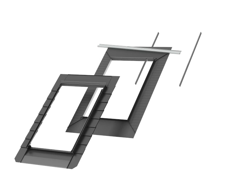 Kołnierz z BFX do okna dachowego Velux EDN CK02 1000 RAL 7043 55x78 obniżony montaż do płaskich pokryć dachowych