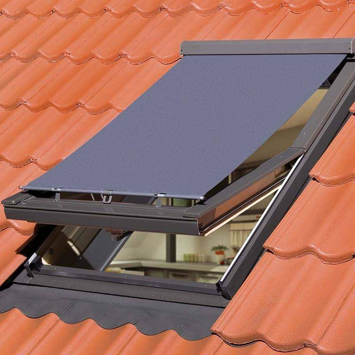 Markiza zewnętrzna do okna dachowego Fakro AMZ/089 RAL 7022 78x140 manualna